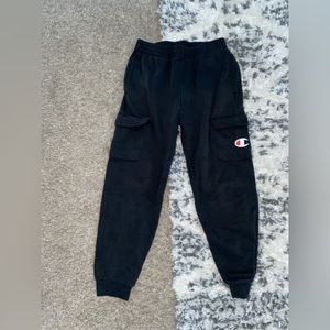 Champion Boys black cargo sweats L